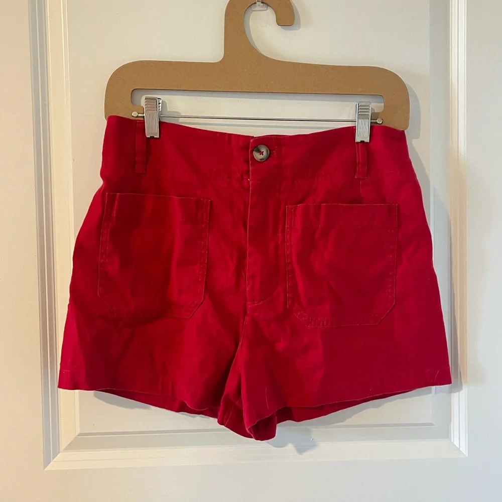 Maeve The Colette Linen Blend Short Red- Size 30 - Picture 3 of 6